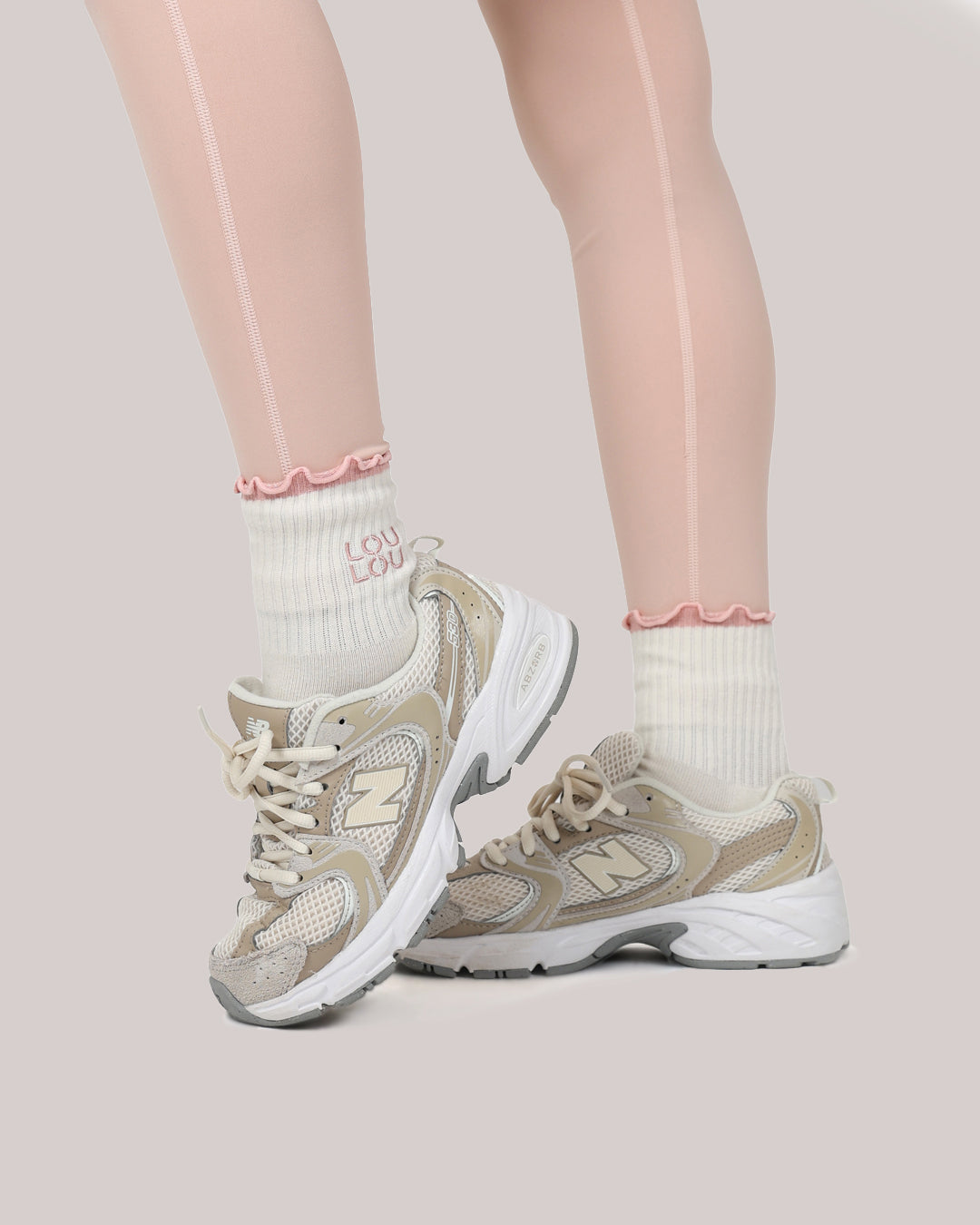 Lettuce Edge Socks - Vintage Pink